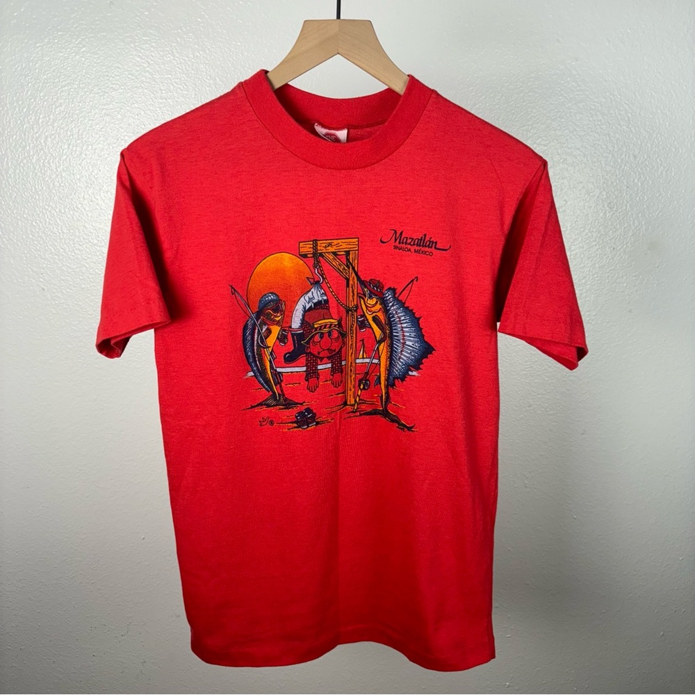 Vintage 80s Mexico Mazatlan Sinaloa Tourist Funny Humor Fish T Shirt Size Medium